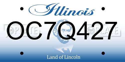 OC7Q427 Illinois License Plate
