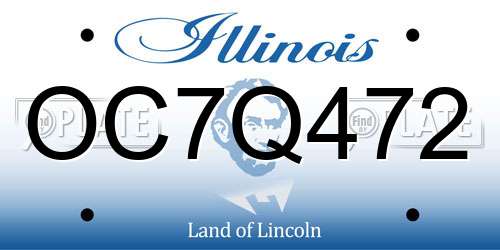 OC7Q472 Illinois License Plate