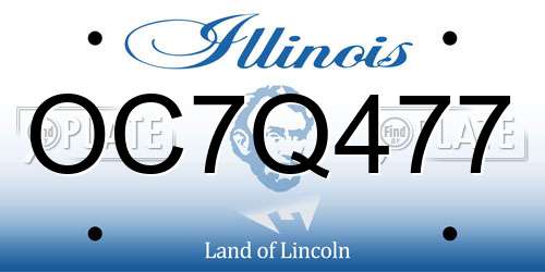 OC7Q477 Illinois License Plate