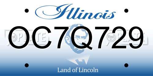 OC7Q729 Illinois License Plate