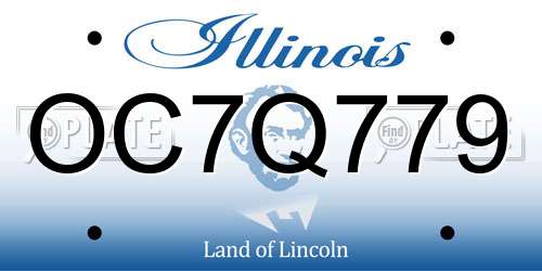 OC7Q779 Illinois License Plate