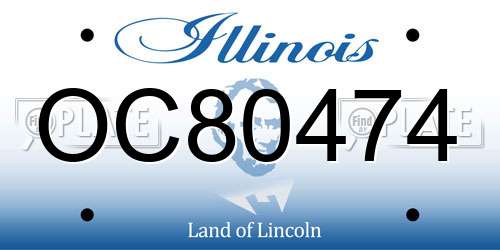 OC80474 Illinois License Plate