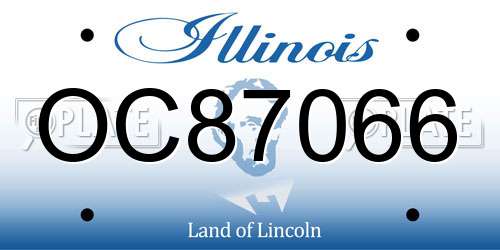 OC87066 Illinois License Plate