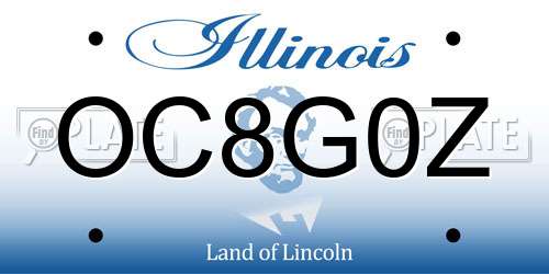 OC8G0Z Illinois License Plate