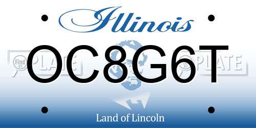 OC8G6T Illinois License Plate
