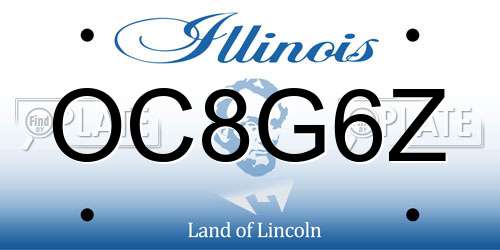 OC8G6Z Illinois License Plate