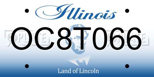 OC8T066 Illinois License Plate