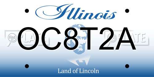 OC8T2A Illinois License Plate