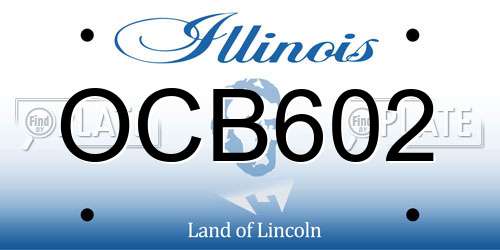 OCB602 Illinois License Plate