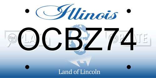 OCBZ74 Illinois License Plate