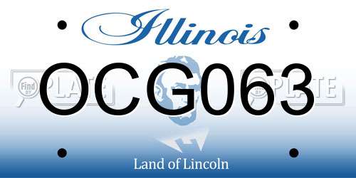OCG063 Illinois License Plate