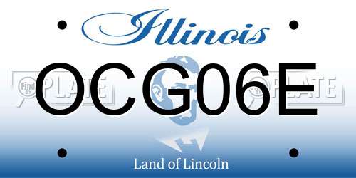 OCG06E Illinois License Plate