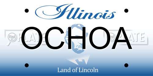 OCHOA Illinois License Plate