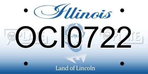 OCI0722 Illinois License Plate