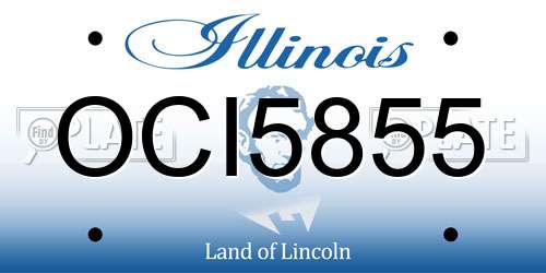 OCI5855 Illinois License Plate