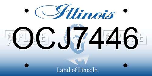 OCJ7446 Illinois License Plate