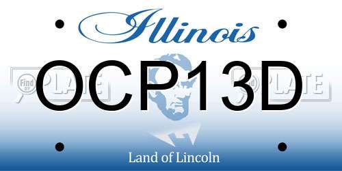 OCP13D Illinois License Plate