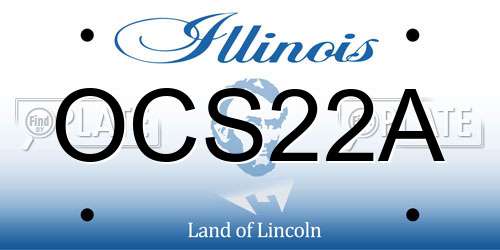 OCS22A Illinois License Plate