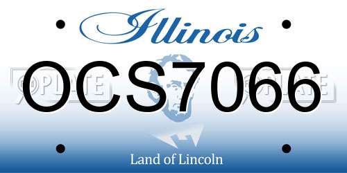 OCS7066 Illinois License Plate
