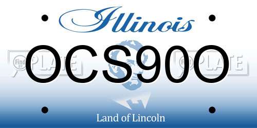 OCS90O Illinois License Plate