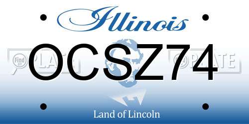 OCSZ74 Illinois License Plate