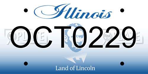 OCT0229 Illinois License Plate