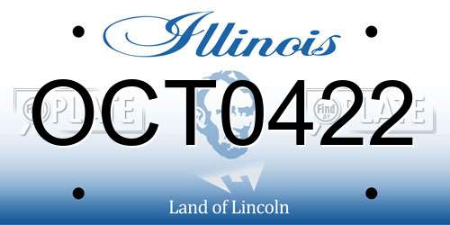 OCT0422 Illinois License Plate