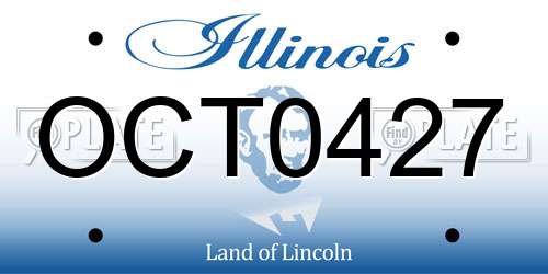 OCT0427 Illinois License Plate
