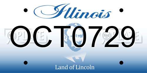 OCT0729 Illinois License Plate
