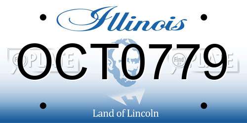 OCT0779 Illinois License Plate
