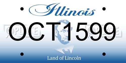 OCT1599 Illinois License Plate