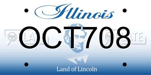 OCT708 Illinois License Plate