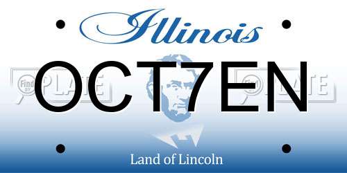 OCT7EN Illinois License Plate