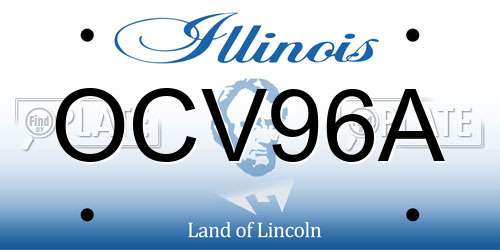 OCV96A Illinois License Plate