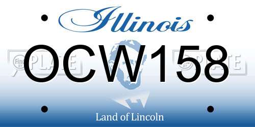 OCW158 Illinois License Plate