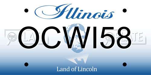 OCWI58 Illinois License Plate
