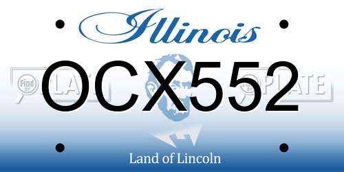 OCX552 Illinois License Plate