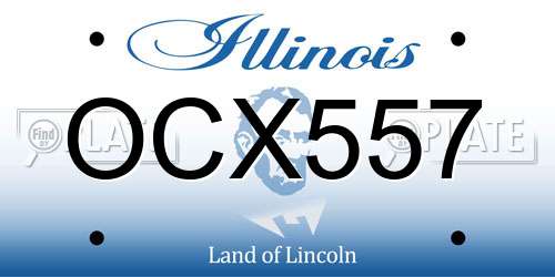OCX557 Illinois License Plate