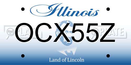 OCX55Z Illinois License Plate