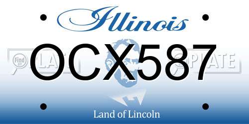 OCX587 Illinois License Plate