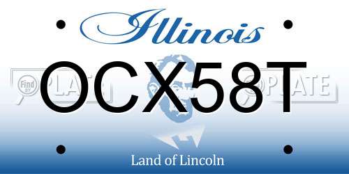OCX58T Illinois License Plate