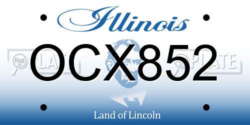 OCX852 Illinois License Plate