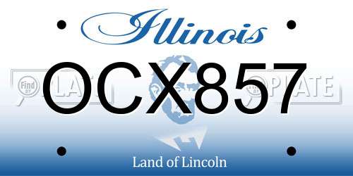 OCX857 Illinois License Plate