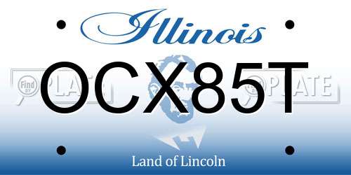 OCX85T Illinois License Plate