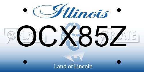 OCX85Z Illinois License Plate
