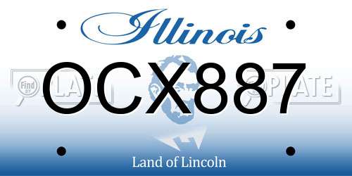 OCX887 Illinois License Plate