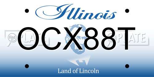 OCX88T Illinois License Plate