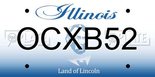 OCXB52 Illinois License Plate