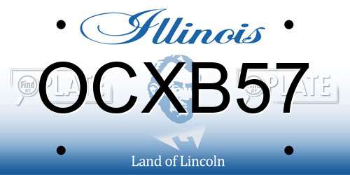 OCXB57 Illinois License Plate