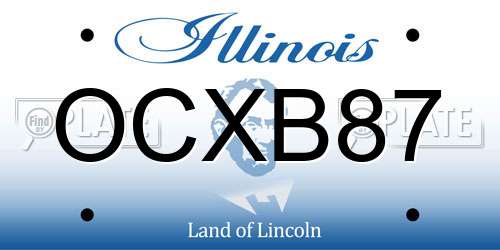 OCXB87 Illinois License Plate